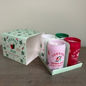 DW Home Joyful Pop Set of 4 Candles Christmas Holiday Gift NEW0